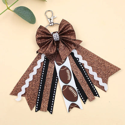 Originality Silk Ribbon Cloth Butterfly Keychain Flower Cheerleaders Keyring for Woman Pendant Backpack Key Ring Chain Gift