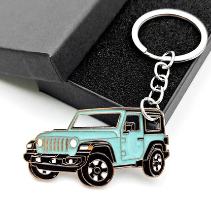 Originality Off-road Vehicle Enthusiast Keychain Metal SUV Car Pendant Keyring Creative Anti-Lost Backpack Key Chain Ring Gift