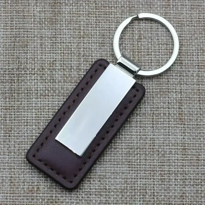 Hot Custom Name Logo Metal Stainless Steel for Car Moto Keychain Men and Women Keyring Leather Engraved Engraving Key Chain Gift