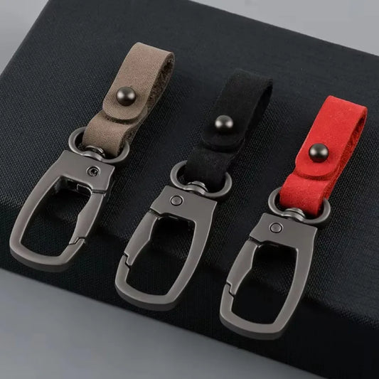 INS Style Luxury Personality New Keychain Cute Accessories Motorcycle Car Keyring Fashion Metal Cowhide Man Key Chain Ring Gift