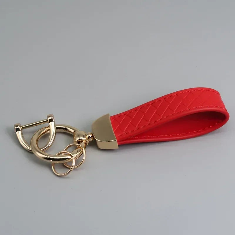 Creative Trendy Pendant Leather Keychain Accessories Net-like Metal Keyring Custom Name Text Logo Car Moto Key Chain Ring Gift