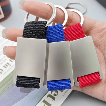 Metal Leather Custom Logo Keyring Spot Keychain Hardware Accessorie Buckle Car Key Pendant Fashionable Wholesale Gift