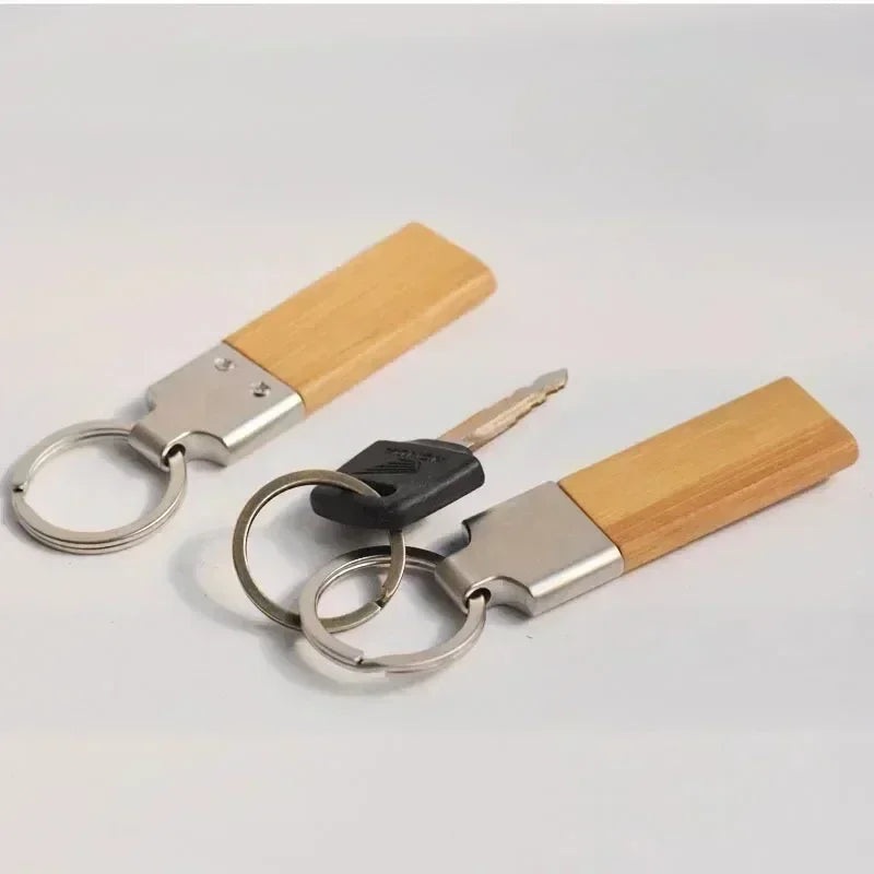 Wood Custom Laser Engraved Logo Name Keychain Moto Car Bags Keyring Rosewood Walnut Woman for Man Personalized Key Ring Gift