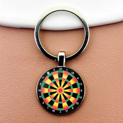 Creative Fashion Dart Target Keychain Retro Time Gemstone Keyring Metal Pendant Car Moto Key Chain Ring Gift