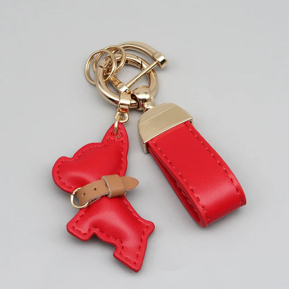 Custom Name Metal Leather Dog Keychain Pendant Moto Car Keyring Laser Engrave Text Cartoon Key Ring Chain Gift