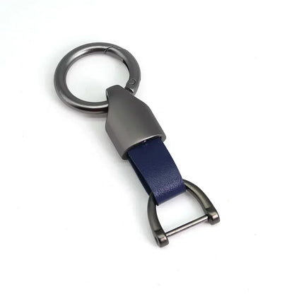 New Fashion Personalized Custom Logo Name Metal Waist Hanging KeyChain Leather Keyring Men Women Key Chain Buckle Ring Gift