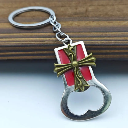 Relief Animal Bronze Color Keychain Metal Tiger Head Bottle Opener Keyring Portable Key Chain Ring for Collectible Souvenir Gift