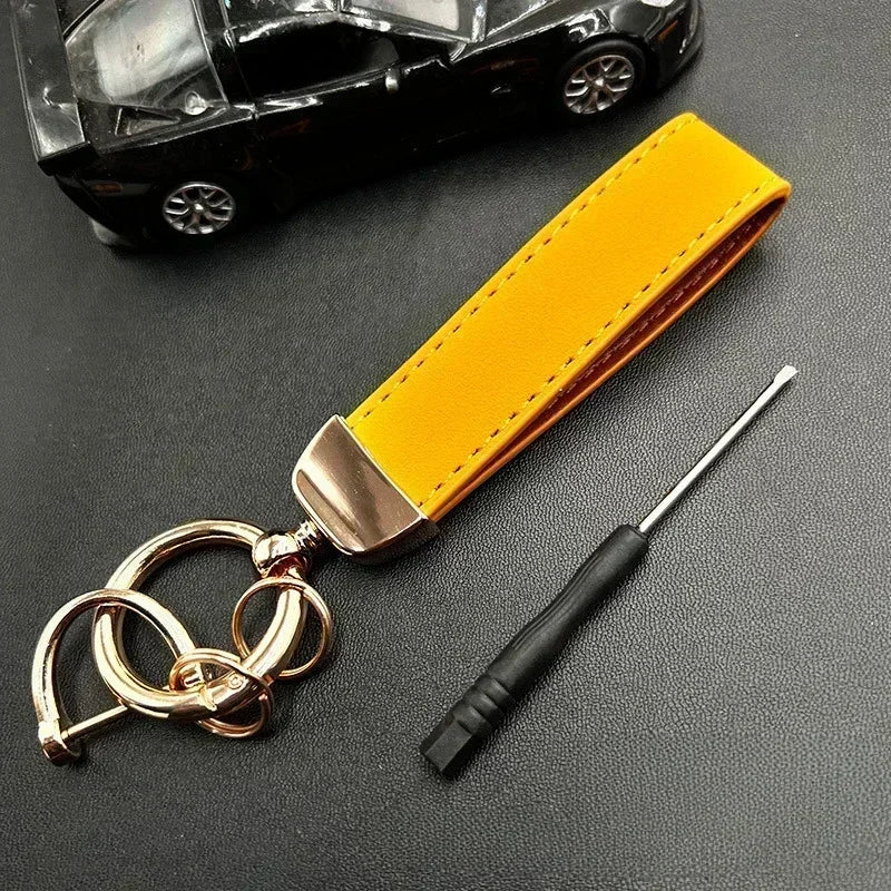 50PCS Custom Name Logo Leather Car Moto Keychain Personalized for Men and Women Keyring Creative Simple Key Chains Ring Gift