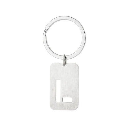 New Creative Hollowed Out 26 Letter Keychain Brushed Military Brand Pendants  Key Ring Buckle Chains Car Motorcyler Keyring Gift
