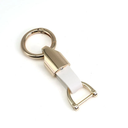 New Fashion Personalized Custom Logo Name Metal Waist Hanging KeyChain Leather Keyring Men Women Key Chain Buckle Ring Gift