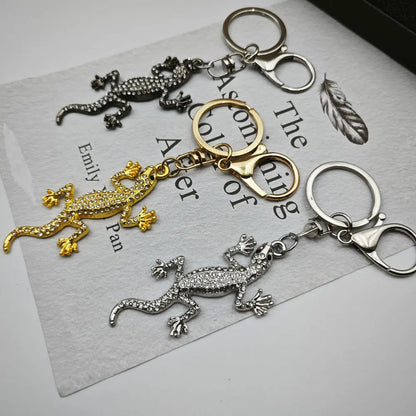 Originality 3D Metal Gecko Lizard Keychain Backpack Pendant Three-dimensional Keyring Badge Key Chain Ring Personalization Gift