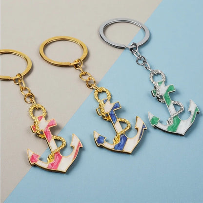 Personalization Originality 3D Metal Keychain Ship's Anchor Three-dimensional Backpack Keyring Adventure Key Chain Ring Gift