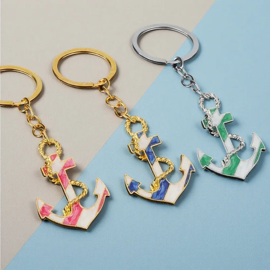 Personalization Originality 3D Metal Keychain Ship's Anchor Three-dimensional Backpack Keyring Adventure Key Chain Ring Gift