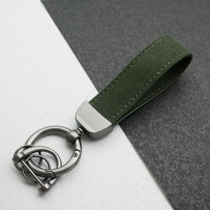Personality Luxury Fur Leather Keychain Pendant Custom Laser Carving Logo Name Keyring Car Moto Metal Key Ring Chain Gift