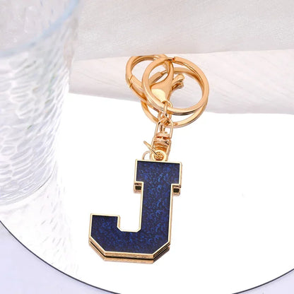 Fashion Bag Pendant Keychain A-Z Initials Keyring for Couples Metal Pendant DIY Gift for Men Women 26 Alphabet Accessories Gift