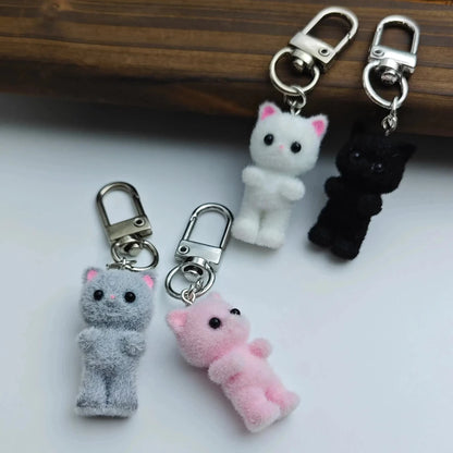 Originality Simulation Animal Hobby Cat Keychain Pendant Backpack Keyring Cartoon Cute Doll for Girl Key Ring Chain Gift