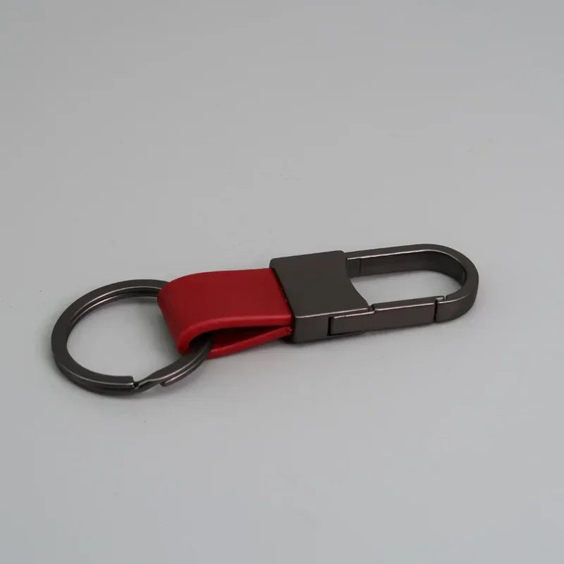 Custom Logo Name Simplicity Matte Finish Metal Leather Keychain with Laser Engraved Keyring Key Ring Chains  Creative for Gif