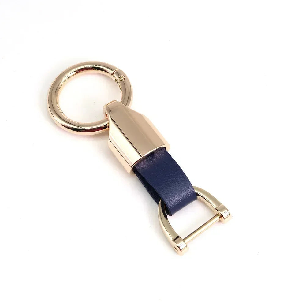 New Fashion Personalized Custom Logo Name Metal Waist Hanging KeyChain Leather Keyring Men Women Key Chain Buckle Ring Gift