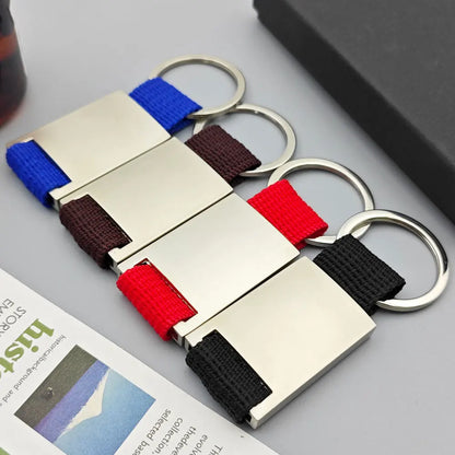 Metal Leather Custom Logo Keyring Spot Keychain Hardware Accessorie Buckle Car Key Pendant Fashionable Wholesale Gift