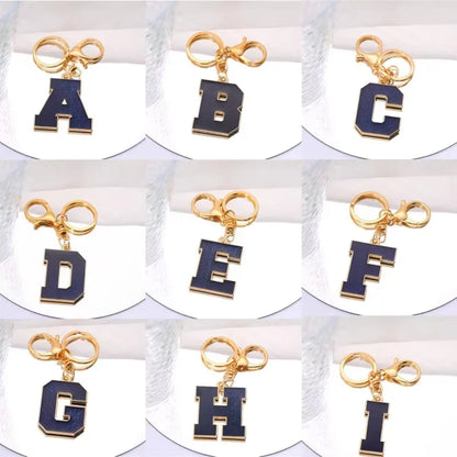 Fashion Bag Pendant Keychain A-Z Initials Keyring for Couples Metal Pendant DIY Gift for Men Women 26 Alphabet Accessories Gift