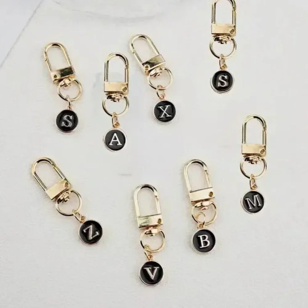 1pcs/5pcs Fashion DIY A-Z Letter A To Z Keychain Charms 26 Alphabet Metal Keyring Cute Small Lover Hang Bag Pendant Ring Gift