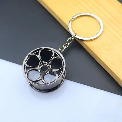 Creative Metal Mini Auto Parts Car Wheel Keychain Auto Enthusiast Keyring Accessories Key Ring Chain for Men Woman Lover Gift