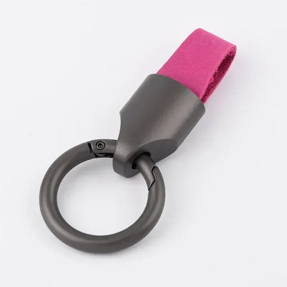 Retro Vintage Personalized Keyring Custom Logo Name Car Key Chain Laser Engrave Nubuck Leather Keychain for Men and Women Gift