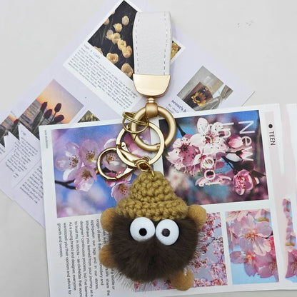Kawaii Mink Fur Lanyard Custom Name Keychain Cute Briquettes Fluffy Keyring Fairy Toy Key Chain Ring Mini Plush Gift