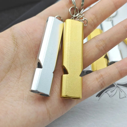 Portable EDC Whistle Emergency Survival Keychain Dual Frequency Survival Keyring Outdoor Camping Hiking Key Chain Ring Gift