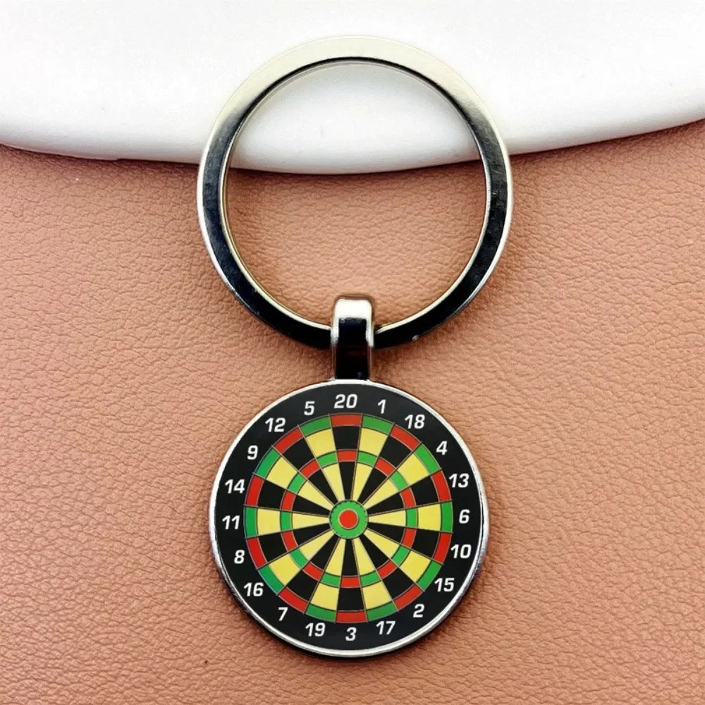Creative Fashion Dart Target Keychain Retro Time Gemstone Keyring Metal Pendant Car Moto Key Chain Ring Gift