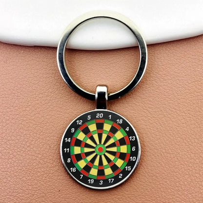 Creative Fashion Dart Target Keychain Retro Time Gemstone Keyring Metal Pendant Car Moto Key Chain Ring Gift