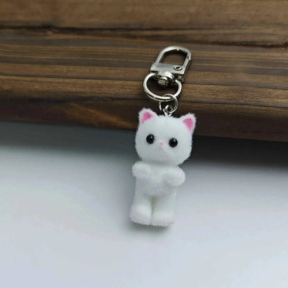 Originality Simulation Animal Hobby Cat Keychain Pendant Backpack Keyring Cartoon Cute Doll for Girl Key Ring Chain Gift