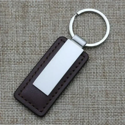 Metal Stainless Steel Leather Car Moto Keychain Men and Women Keyring Custom Laser Engraving Name Logo Key Chain Ring Gift