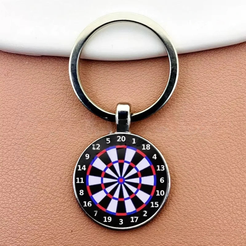 Creative Fashion Dart Target Keychain Retro Time Gemstone Keyring Metal Pendant Car Moto Key Chain Ring Gift