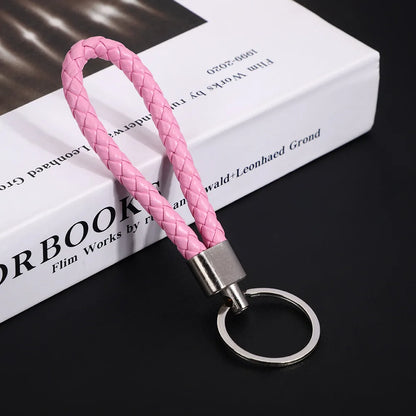 Originality PU Leather Metal Organization Rope Keychain Personality Custom Name Text Keyring Car Moto Key Ring Chain Gift