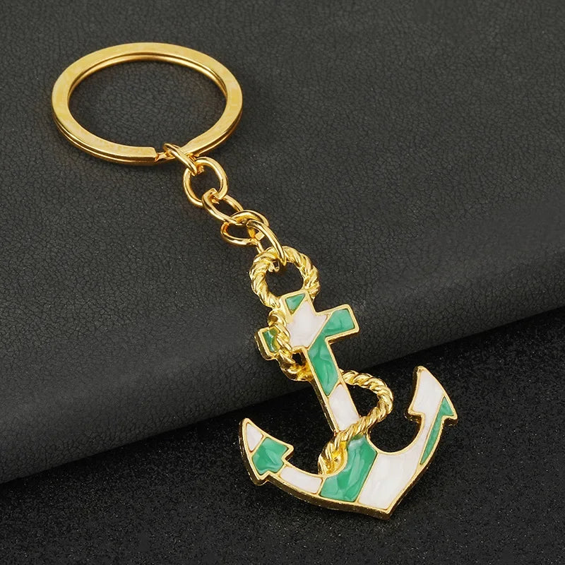 Personalization Originality 3D Metal Keychain Ship's Anchor Three-dimensional Backpack Keyring Adventure Key Chain Ring Gift