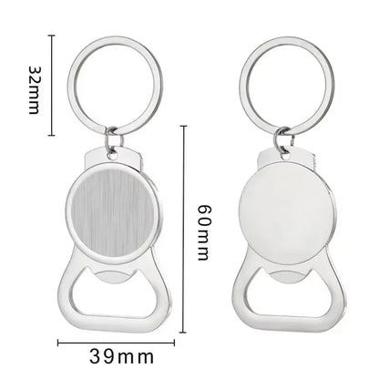 Creative Custom Laser Logo Name Keyring Metal Beer Bottle Opener Keychain Practical Printing Activity Bar Ad Key Ring Chain Gift