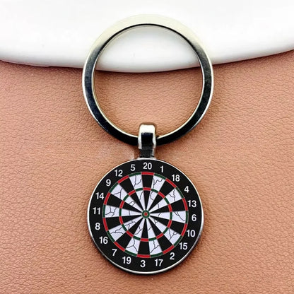 Creative Fashion Dart Target Keychain Retro Time Gemstone Keyring Metal Pendant Car Moto Key Chain Ring Gift