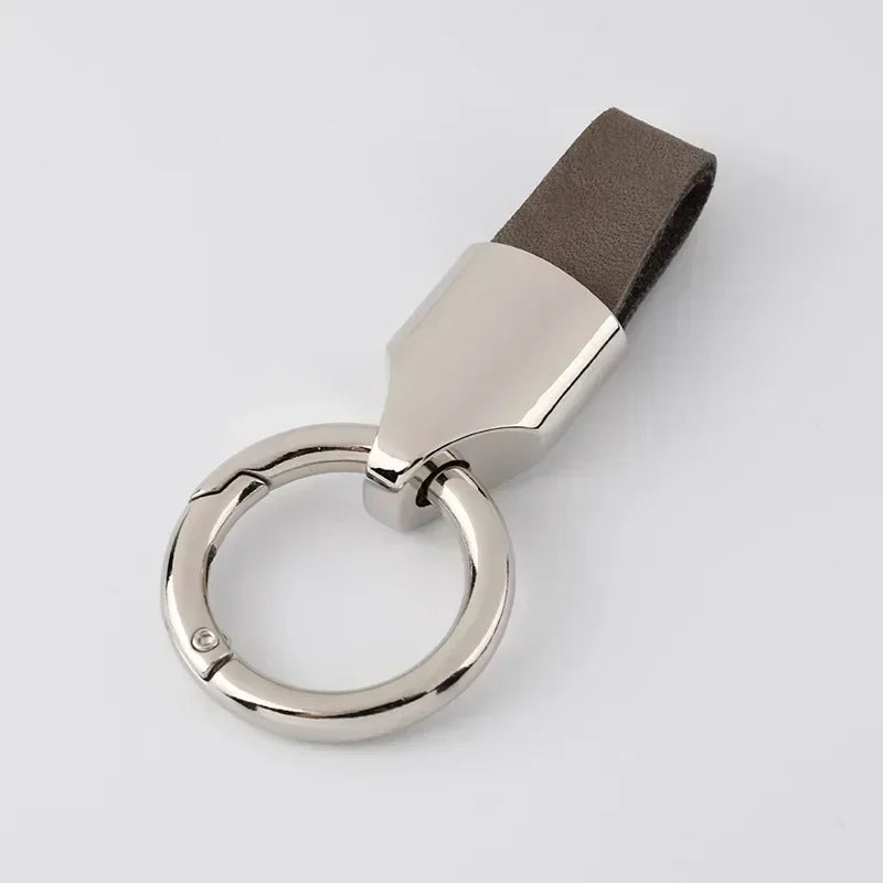 Retro Vintage Personalized Keyring Custom Logo Name Car Key Chain Laser Engrave Nubuck Leather Keychain for Men and Women Gift