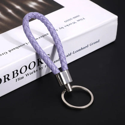 Originality PU Leather Metal Organization Rope Keychain Personality Custom Name Text Keyring Car Moto Key Ring Chain Gift