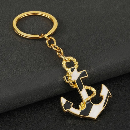 Personalization Originality 3D Metal Keychain Ship's Anchor Three-dimensional Backpack Keyring Adventure Key Chain Ring Gift