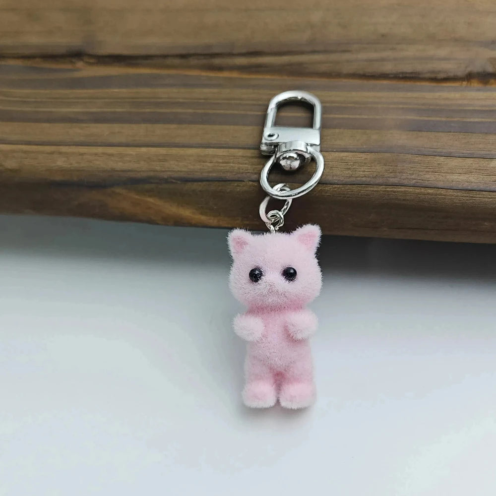 Originality Simulation Animal Hobby Cat Keychain Pendant Backpack Keyring Cartoon Cute Doll for Girl Key Ring Chain Gift