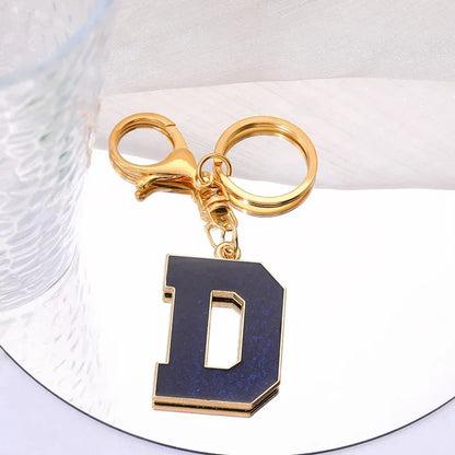 Fashion Bag Pendant Keychain A-Z Initials Keyring for Couples Metal Pendant DIY Gift for Men Women 26 Alphabet Accessories Gift