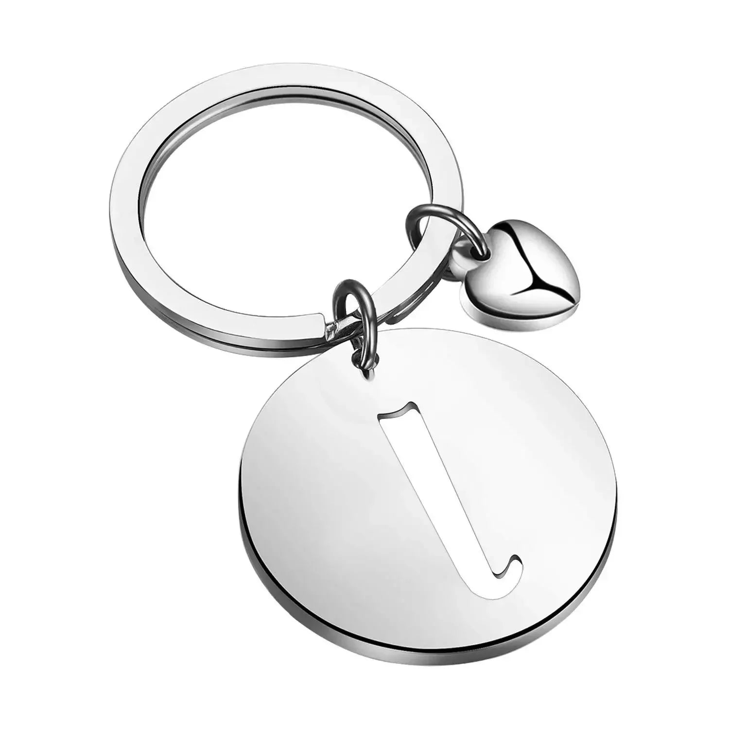 1PCS/2PCS Popular A-Z  Round Brand Stainless Steel Keychain 26 Letter Keyring  Pendant Key Ring Buckle Chains for Car Moto Gift