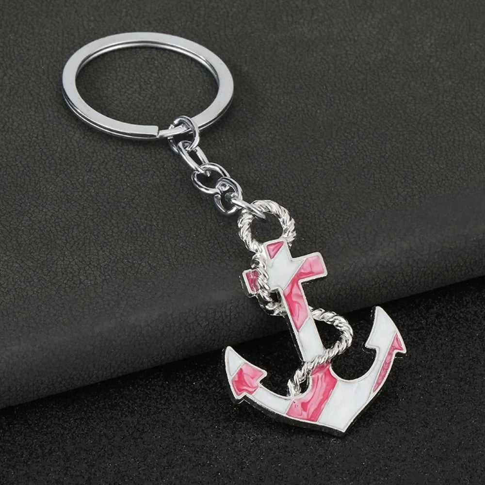 Personalization Originality 3D Metal Keychain Ship's Anchor Three-dimensional Backpack Keyring Adventure Key Chain Ring Gift