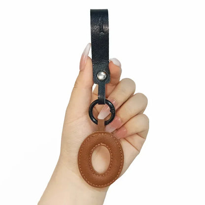 A To Z Alphabet PU Leather Fashion Keychain Charms 26 Initial Letter Keyring Candy Color Phone Pendant Car Key Chain Ring Gift