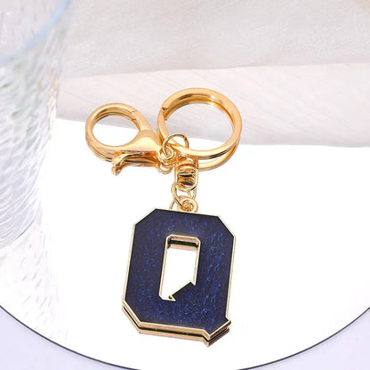Fashion Bag Pendant Keychain A-Z Initials Keyring for Couples Metal Pendant DIY Gift for Men Women 26 Alphabet Accessories Gift