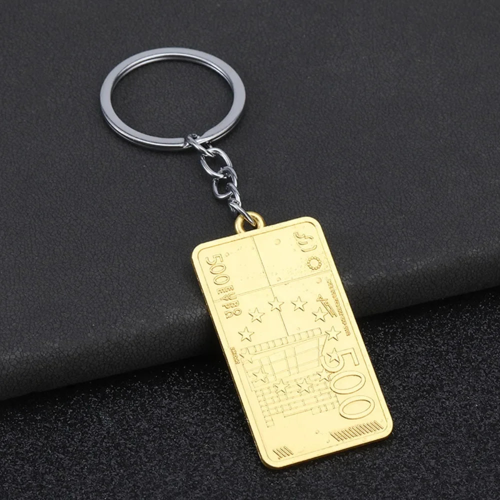Metal Euro Style Luck Wealth Keychain Originality Pendant Personalization Keyring Car Moto Backpack Key Chain Ring Gift