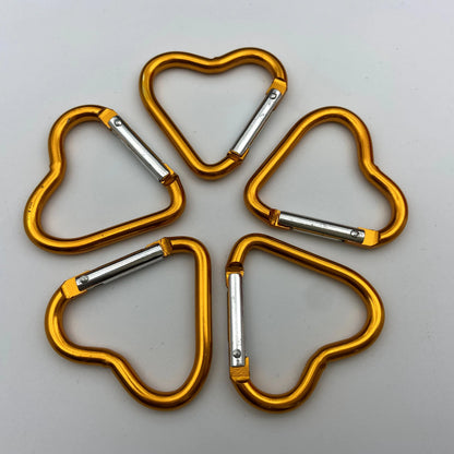 5PCS Wholesale Heart Shaped Metal Carabiner Keychain Carabiner Outdoor Key Ring Buckle Multi Travel Kit Hook Hanging Keyring
