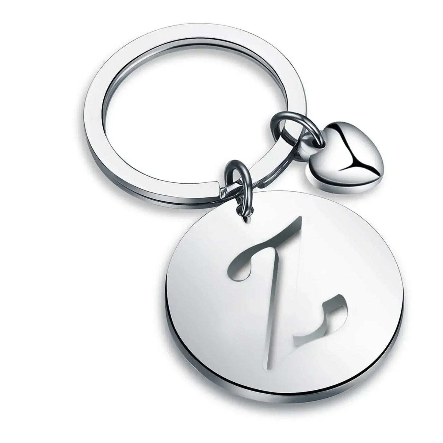 1PCS/2PCS Popular A-Z  Round Brand Stainless Steel Keychain 26 Letter Keyring  Pendant Key Ring Buckle Chains for Car Moto Gift